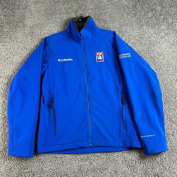 Columbia Interchange Jacket Mens M Blue Titanium Omni Shield Soft Shell Fox News - Picture 2 of 15